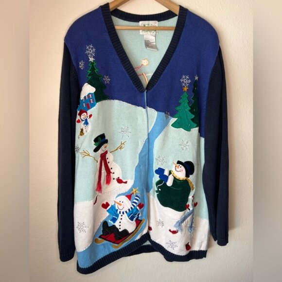 Vintage Quacker Factory Snowman Sweater size 2XL - Picture 1 of 4